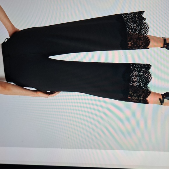 LARGE    HALARA WIDE LEG LACE HEM WORK PANTS - Picture 2 of 11